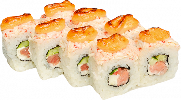 Запеченный с крабом и лососем